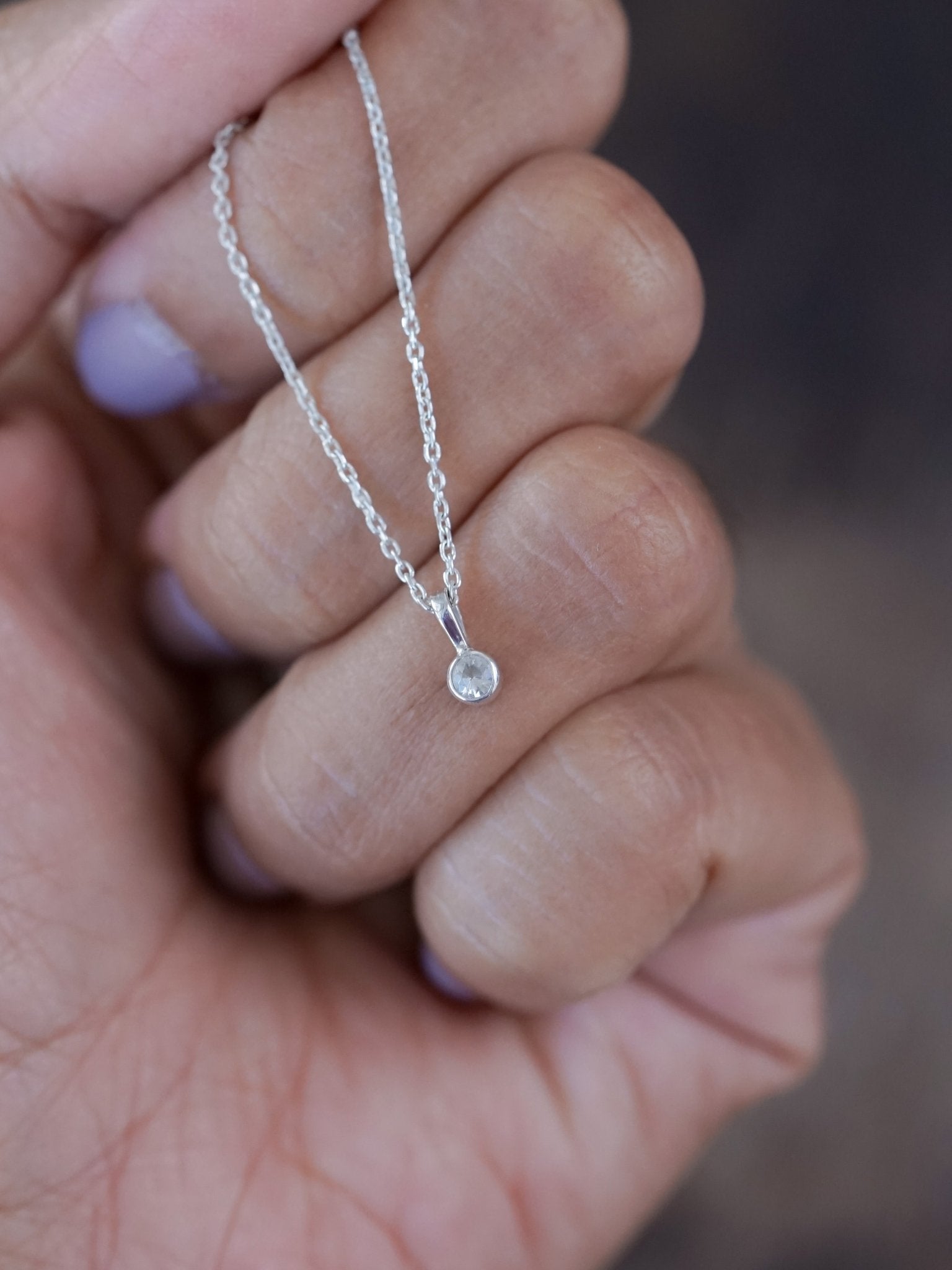 Amazon.com: Moonstone Necklace, Natural Crystal Stone Dainty Pendant  Handmade Necklace with Sterling Silver Chain 16”-18” for Women or Girl  (Rainbow, Rose Gold Plated chain) : Handmade Products